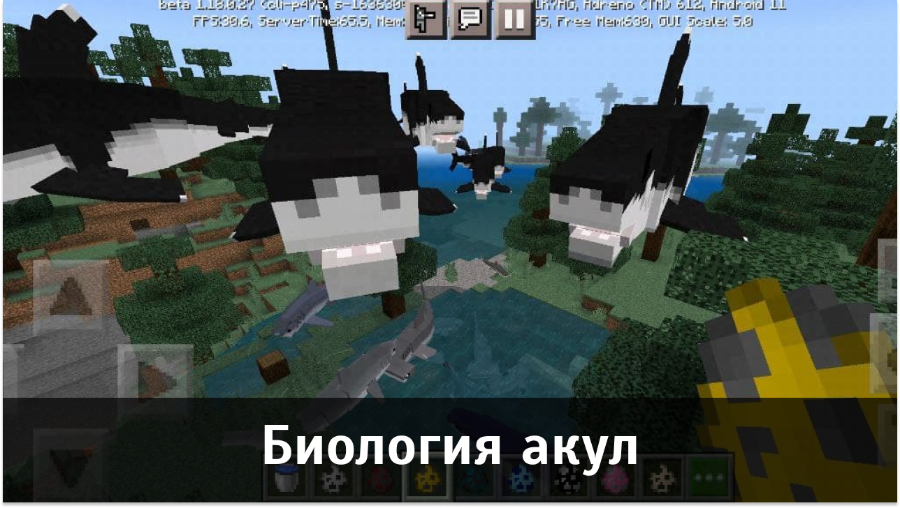Мод Биология акул для Minecraft PE Мод Биология акул для Майнкрафт ПЕ