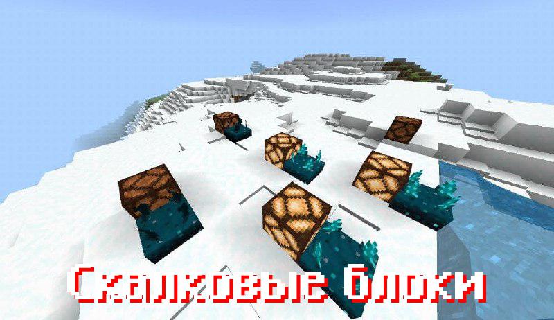 Скалковые блоки в Minecraft PE 1.18.12 Скалковые блоки в Майнкрафт 1.18.12