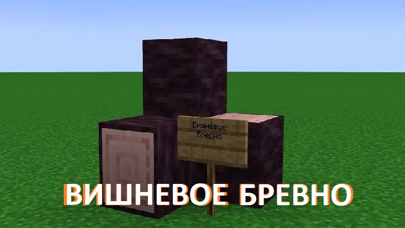 Вишневое бревно из Майнкрафт ПЕ 1.19.73